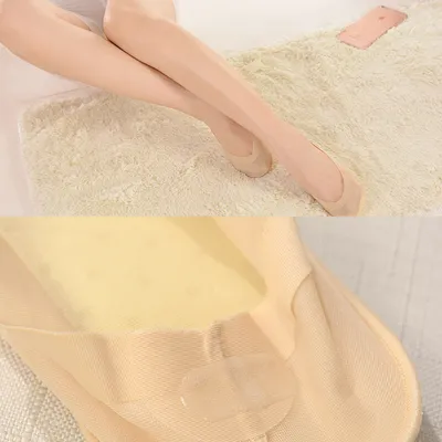 3D Arch Foot Massage Health Care Women Summer Socks Ice Silk Socks Shallow Mouth Silica Gel Invisible Slippers Feet Care