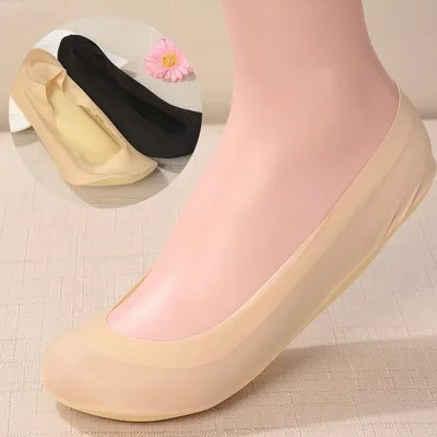 3D Arch Foot Massage Health Care Women Summer Socks Ice Silk Socks Shallow Mouth Silica Gel Invisible Slippers Feet Care