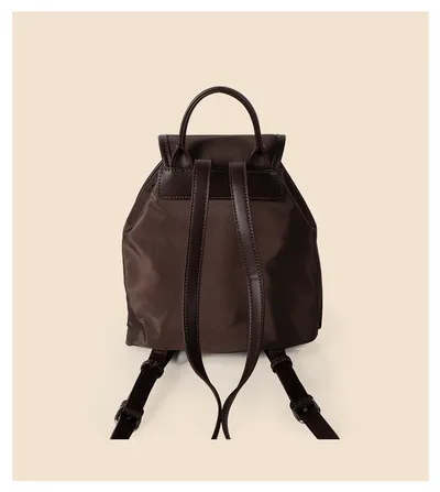 Nylon Drawstring Bundle Backpack Casual Versatile Simple Solid Color Large Capacity
