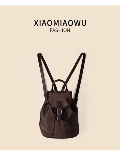 Nylon Drawstring Bundle Backpack Casual Versatile Simple Solid Color Large Capacity