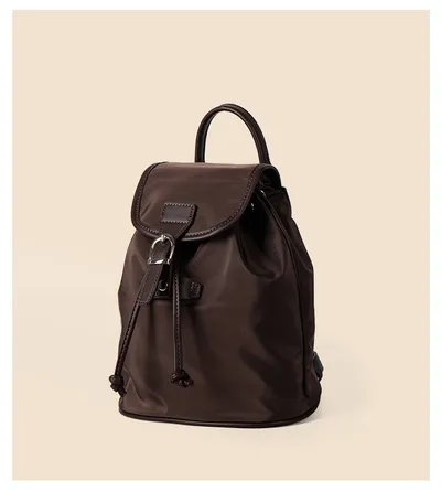 Nylon Drawstring Bundle Backpack Casual Versatile Simple Solid Color Large Capacity