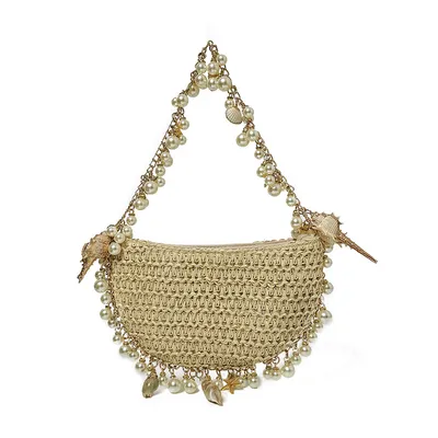 Summer Seaside Holiday Pearl Conch Straw Bag