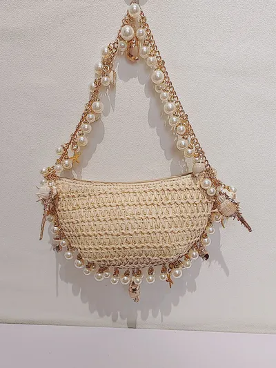 Summer Seaside Holiday Pearl Conch Straw Bag