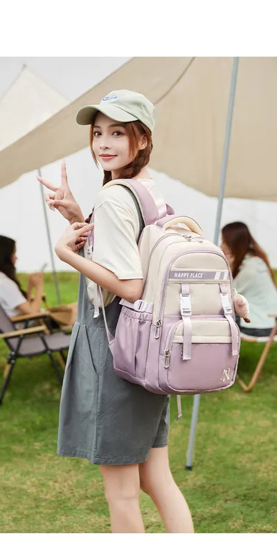 Minimalist Preppy Style Stain-resistant Schoolbag