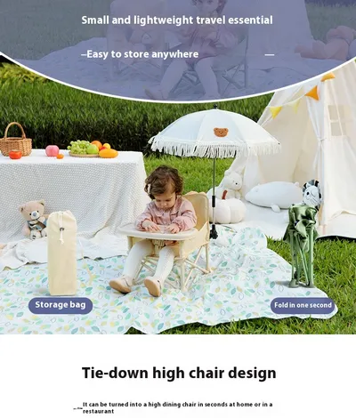 Baby Picnic Chair Outdoor Beach Camping Stool Portable Folding Photography Learning Seaside Dining Table