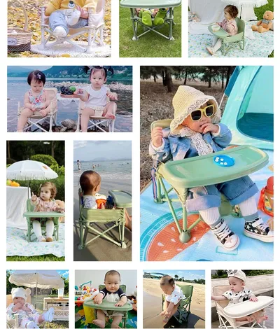Baby Picnic Chair Outdoor Beach Camping Stool Portable Folding Photography Learning Seaside Dining Table