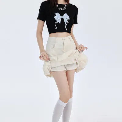 High Waist Slimming A- Line Casual Skirt