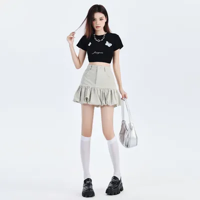 High Waist Slimming A- Line Casual Skirt