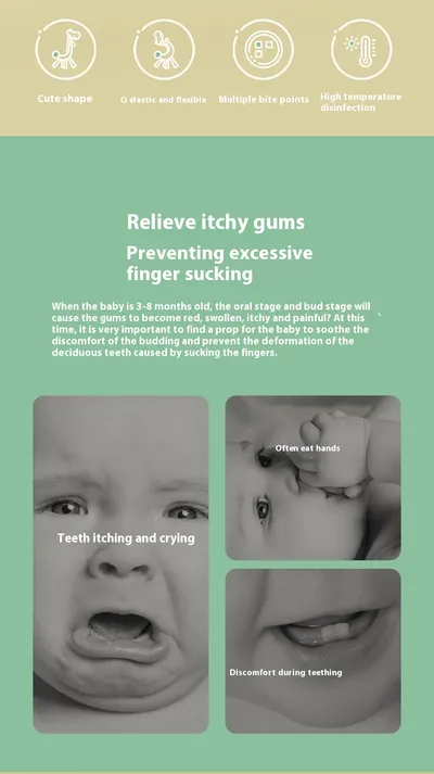Baby Liquid Giraffe Teether Safe Silicone Nano Molar Rod