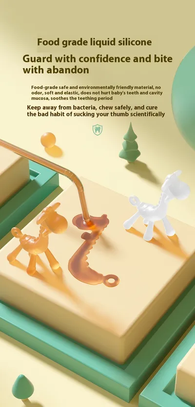 Baby Liquid Giraffe Teether Safe Silicone Nano Molar Rod