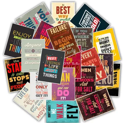 25 Inspirational Motto Poster Sticker Car Motorcycle Electric Car Luggage Waterproof Paste
