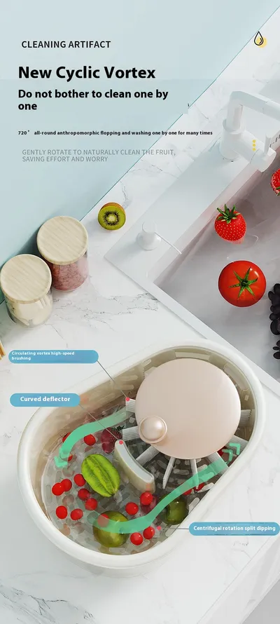 Drain Basket Household Fruit And Vegetable Washing Machine For Removing Agricultural Residues