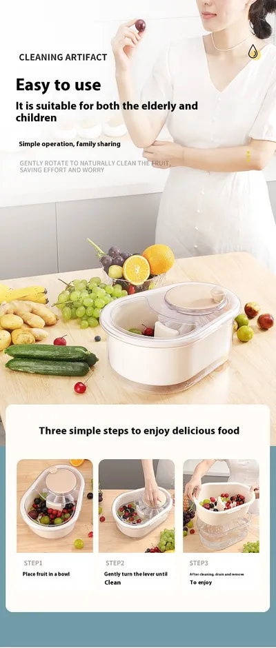 Drain Basket Household Fruit And Vegetable Washing Machine For Removing Agricultural Residues