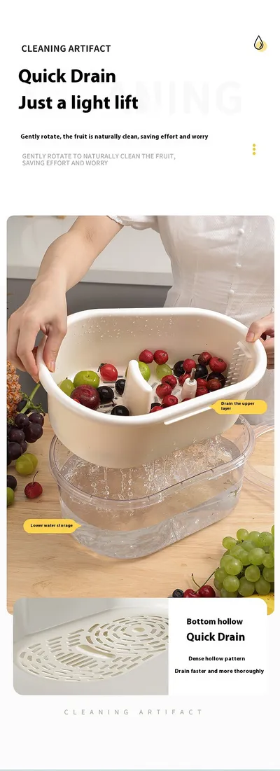 Drain Basket Household Fruit And Vegetable Washing Machine For Removing Agricultural Residues