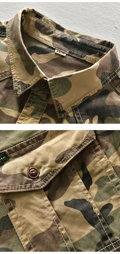 American Camouflage Workwear Shirt Street Fashion
