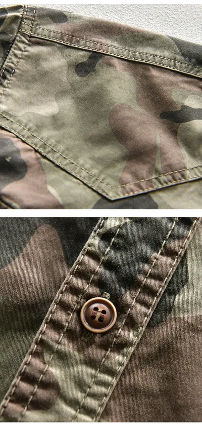 American Camouflage Workwear Shirt Street Fashion