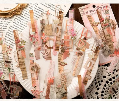 Mocard Long PET Stickers Paper Room Laboratory Series Vintage Plant Flowers Notebook DIY Decorative Materials
