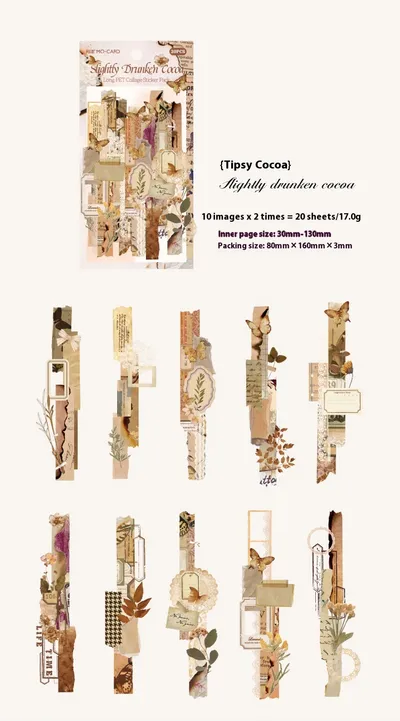 Mocard Long PET Stickers Paper Room Laboratory Series Vintage Plant Flowers Notebook DIY Decorative Materials