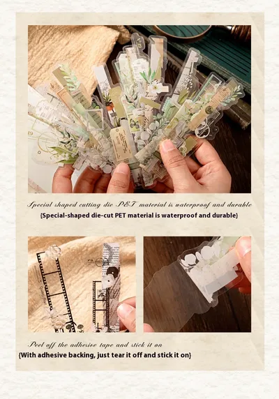 Mocard Long PET Stickers Paper Room Laboratory Series Vintage Plant Flowers Notebook DIY Decorative Materials