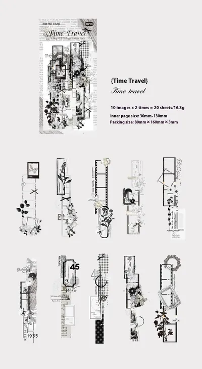 Mocard Long PET Stickers Paper Room Laboratory Series Vintage Plant Flowers Notebook DIY Decorative Materials
