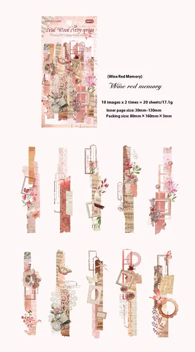 Mocard Long PET Stickers Paper Room Laboratory Series Vintage Plant Flowers Notebook DIY Decorative Materials
