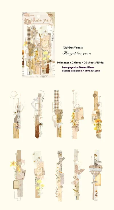 Mocard Long PET Stickers Paper Room Laboratory Series Vintage Plant Flowers Notebook DIY Decorative Materials