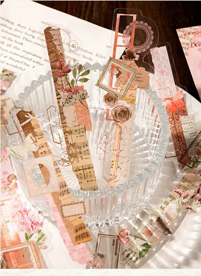 Mocard Long PET Stickers Paper Room Laboratory Series Vintage Plant Flowers Notebook DIY Decorative Materials