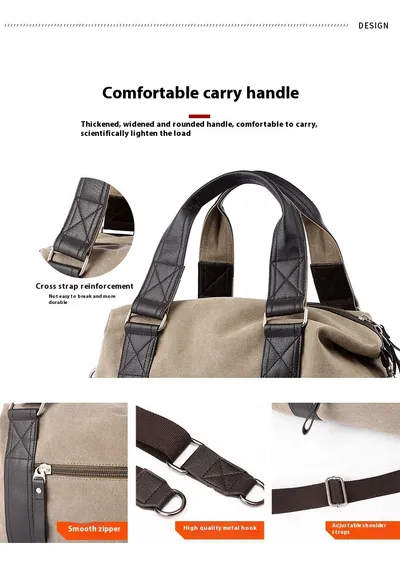 Fashion Men's Retro Canvas Out Luggage Business Travel Handbag