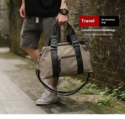 Fashion Men's Retro Canvas Out Luggage Business Travel Handbag