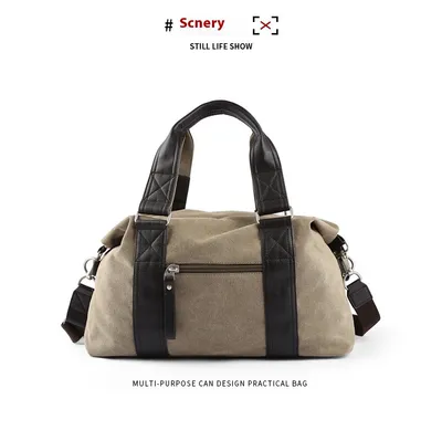 Fashion Men's Retro Canvas Out Luggage Business Travel Handbag