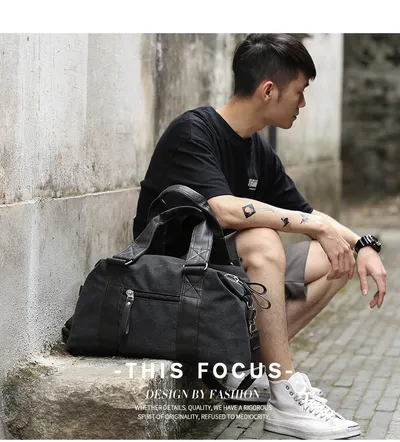 Fashion Men's Retro Canvas Out Luggage Business Travel Handbag