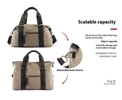 Fashion Men's Retro Canvas Out Luggage Business Travel Handbag