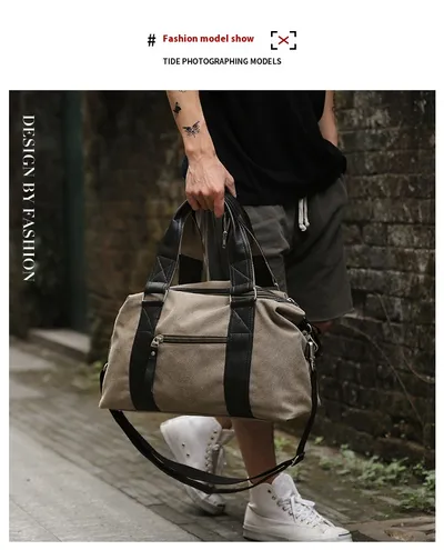 Fashion Men's Retro Canvas Out Luggage Business Travel Handbag
