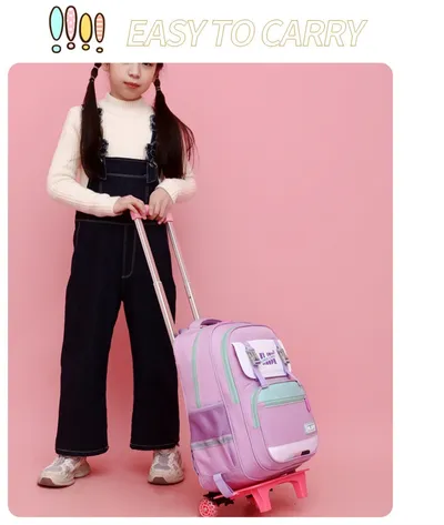 Children's Trolley Lightweight Shoulder Pad Wear-resistant Large Capacity Spine Protection Backpack Waterproof