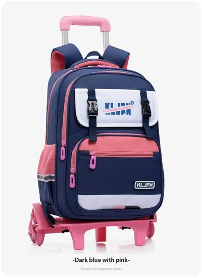 Children's Trolley Lightweight Shoulder Pad Wear-resistant Large Capacity Spine Protection Backpack Waterproof