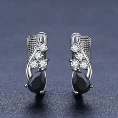 Korean Style Creative Drop-shaped Earrings Micro Rhinestone
