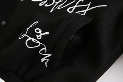 Handwritten Letter Embroidery Jacket Men