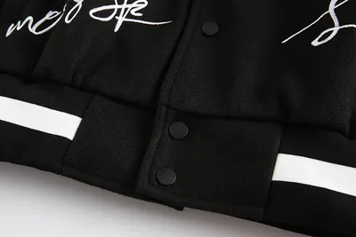 Handwritten Letter Embroidery Jacket Men