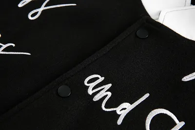 Handwritten Letter Embroidery Jacket Men
