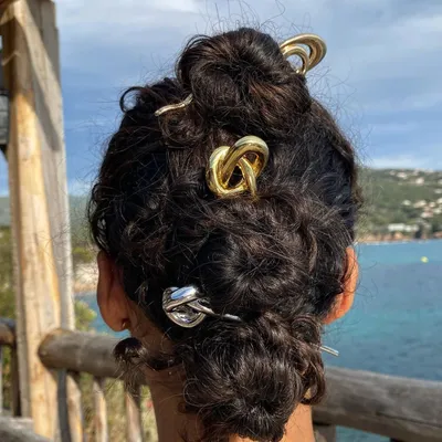 European And American Hair Clasp Simple Tie Up The Hair Elegant 18K Gold Stainless Steel Hairpin