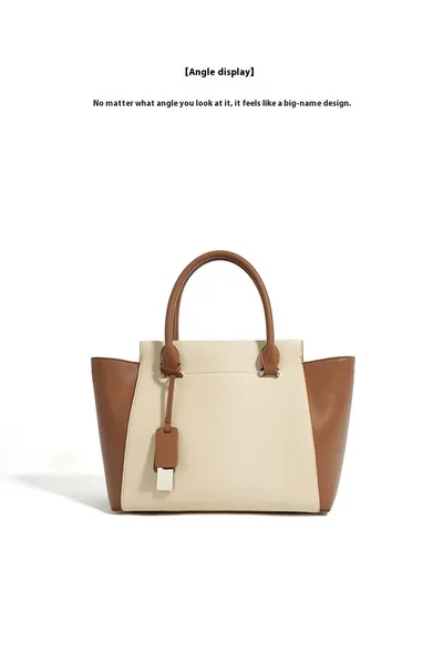 Large Capacity Cowhide Tote Simple Commute All-matching