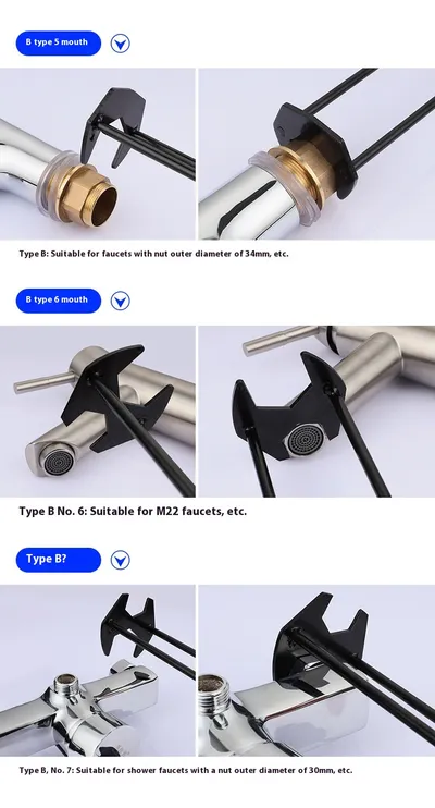 Multifunctional Kitchen And Bathroom Wrench Sink Faucet Four Claw Base 4 Points 6 Points Angle Valve Nut