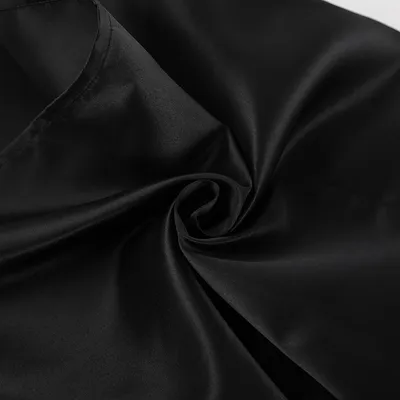 All-match Black Silk-like Draping Skirt