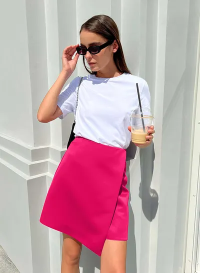 All-match Black Silk-like Draping Skirt