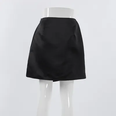 All-match Black Silk-like Draping Skirt