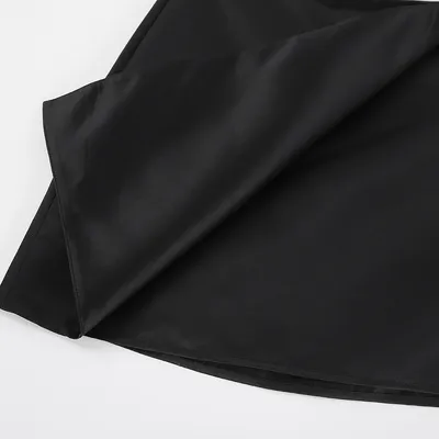 All-match Black Silk-like Draping Skirt