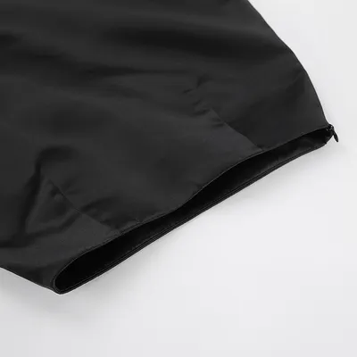 All-match Black Silk-like Draping Skirt