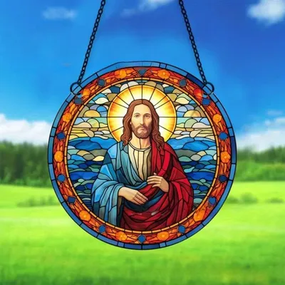 Household Dinner Round Acrylic Painted Decoration Creative Craft Decorative Tag