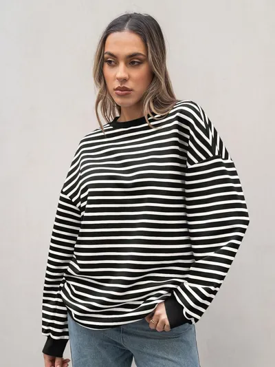 Cross Border TK Amazon Hot Oversized Loose Casual Striped Bathroom