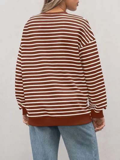Cross Border TK Amazon Hot Oversized Loose Casual Striped Bathroom